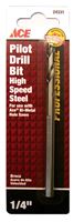 Ace  High Speed Steel  3-Flat Shank  1/4 in. Dia. Pilot Drill Bit  1 pc. 