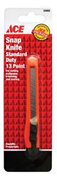 Ace  13 Point  Retractable Blade 5/16 in. L Snap Knife  Orange 