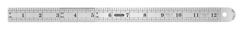 General Tools  Precision Rule  1-3/4 in. W x 12 in. L Stainless Steel 
