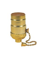 Westinghouse  Pull Chain Socket  250 watts 250 volts Medium  Brass 