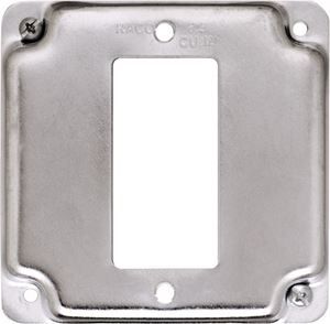 Raco  Square  Steel  1 gang Electrical Cover  For 1 GFCI Receptacle Silver