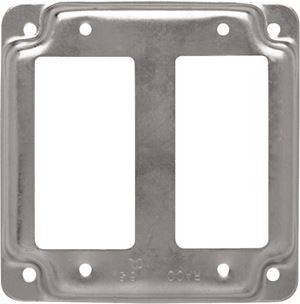 Raco  Square  Steel  2 gang Electrical Cover  For 2 GFCI Receptacles Silver