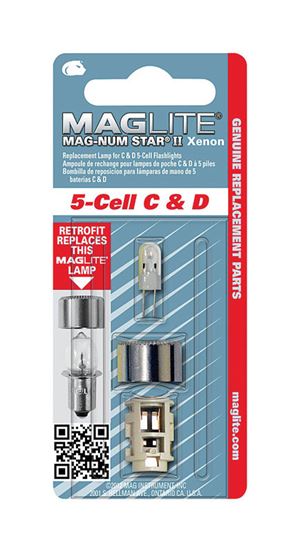 Maglite  Mag-Num Star II 5-Cell C& D  Flashlight Bulb  Xenon  Bi-Pin