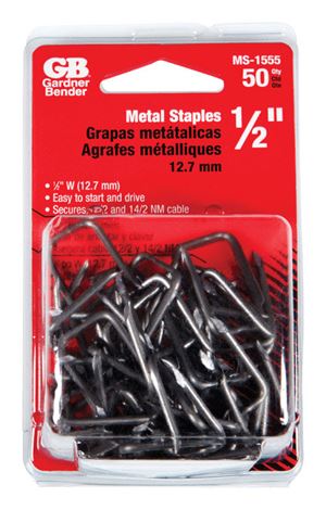 GB  1/2 in. W Zinc-plated  Metal  Insulated Cable Staple  50