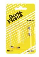 Bussmann  Time Delay Glass Fuse  5 amps 250 volts 5 mm Dia. x 20 mm L 2 pk For Electronic Circuits 