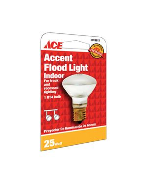 Ace  Incandescent Light Bulb  25 watts Floodlight  R14  Intermediate Base (E17)  1 pk