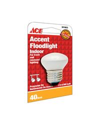 Ace  Incandescent Light Bulb  40 watts 280 lumens Floodlight MB  R14  Medium Base (E26)  1 pk 