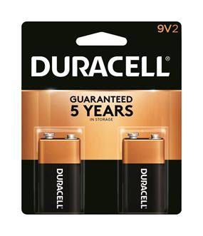 Duracell  Coppertop  9V  Alkaline  Batteries  9 volts 2 pk
