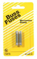 Bussmann  Fast Acting Fuse  20 amps 250 volts 1/4 in. Dia. x 1-1/4 in. L 2 pk For Microwave Oven 