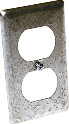 Raco Rectangle Steel 1 gang Electrical Cover For 1 Duplex Receptacle Gray 
