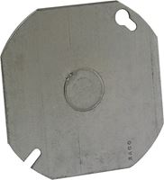 Raco Octagon Steel Flat Box Cover For Use to Close an Outlet Box or Mount a Device Gray 