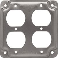 Raco Square Steel 2 gang Electrical Cover For 2 Duplex Receptacles Gray 