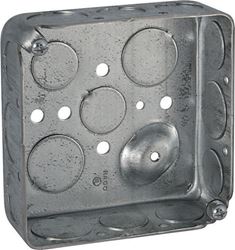 Raco 4 in. H Square 2 Gang Outlet Box 1/2 in. Gray Steel 