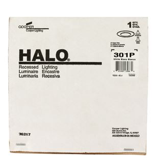 Halo  6 in. W White  White  Metal  Incandescent  6 in. Recessed Light Trim