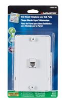 Monster Cable  Just Hook It Up  1 gang White  Cable/Telco  Telephone Line Wall Plate 