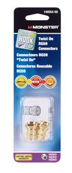 Monster Cable  RG59  Twist-On  Coaxial Connectors  75  2 pk 