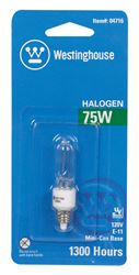 Westinghouse  Halogen Light Bulb  75 watts 1050 lumens Single-Ended  T4  Miniature Candelabra (E11) 