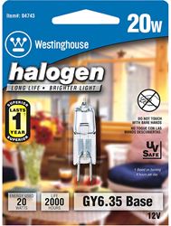 Westinghouse  Halogen Light Bulb  20 watts 290 lumens Tubular  T4  GY6.35  White  1 pk 