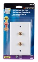 Monster Cable  Just Hook It Up  1 gang White  Plastic  Coaxial  Wall Plate 