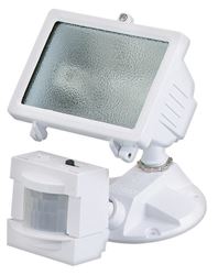 Heath Zenith  White  Glass  Security Spotlight  Motion-Sensing  Halogen  150 watts 
