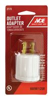 Ace  Polarized  Outlet To Keyless Socket  White  15 amps 125 volts 1 pk 