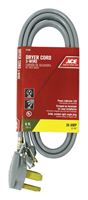 Ace  10/3 SRDT  250 volts Dryer Cord 3 Wire  6 ft. L Gray 