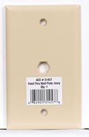 Ace  Ivory  Coaxial  Cable Feed-Thru Wallplate  1 pk 