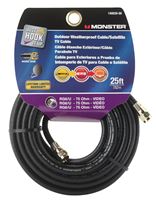 Monster  Just Hook it Up  25 ft. L Weatherproof Video Coaxial Cable 