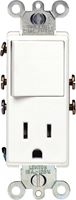 Leviton  1  15 amps White  Decorator  Switch and Receptacle  1  Combination 