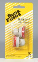 Bussmann  Plug Fuse  20 amps 125 volts 1.16 in. Dia. x 1.25 in. L 2 pk For Residential Load Centers 