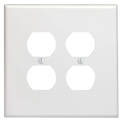 Leviton  2 gang White  Thermoset Plastic  Duplex Outlet  Wall Plate  1 pk 