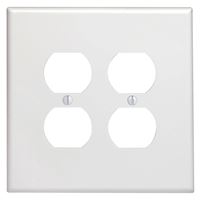 Leviton 2 gang White Thermoset Plastic Duplex Outlet Wall Plate 1 pk 