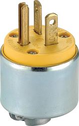 Leviton  Commercial  Armored  Grounding  Plug  6-20P  18-12 AWG 3 Wire  Yellow 