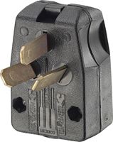 Leviton Commercial Thermoplastic Angle Blade Plug 10-30P/10-50P 14-6 AWG 3 Pole, 3 wire Black 