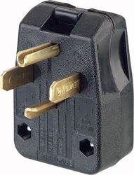 Leviton  Commercial  Thermoplastic  Angle Blade  Plug  14-30P/14-50P  14-6 AWG 3 Pole, 4 Wire  Black 