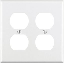Leviton  2 gang White  Thermoset Plastic  Duplex Outlet  Wall Plate  1 pk 