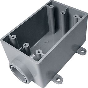 Cantex 2-3/4 in. H Rectangle 1 Gang Electrical Box 1/2 in. Gray PVC