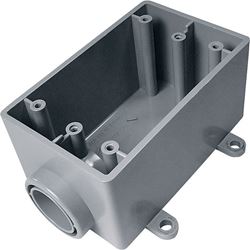 Cantex 2-1/4 in. H Rectangle 1 Gang Electrical Box 3/4 in. Gray PVC 