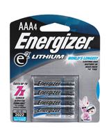 Energizer Battery AAA 1.5 volts Lithium Ion L92BP-4 Digital Cameras and Handheld Gps Devies Pack 4 