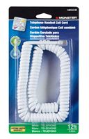 Monster Cable  12 ft. L White  Telephone Handset Coil Cord 