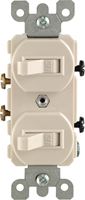 Leviton 15 amps 120/277 volts Single Pole Toggle Dual Combination Switch Light Almond 