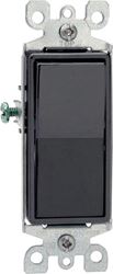 Leviton Decora  15 amps 120/277 volts Single Pole  Rocker  Switch  Black 