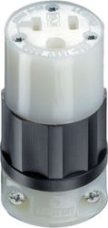 Leviton  Industrial  Thermoplastic  Grounding  Straight Blade Plug  5-20R  2 Pole, 3 Wire  Black/Whi 