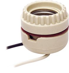 Leviton  Keyless Socket  660 watts 250 volts Medium  White 