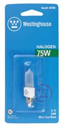 Westinghouse Halogen Light Bulb 75 watts 1050 lumens Single-Ended T4 Miniature Candelabra Base ( 