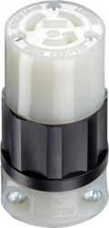 Leviton  Industrial  Nylon  Grounding  Locking Connector  L5-15R  18-10 AWG 2 Pole, 3 Wire  Black/Wh 