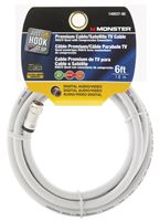 Monster  Just Hookit Up  6 ft. L Weatherproof Video Coaxial Cable 