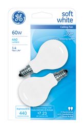 GE  Incandescent Light Bulb  60 watts 440 lumens 2700 K A-Line  A15  Candelabra Base (E12)  2 pk 