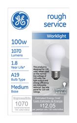 GE  rough service  Incandescent Light Bulb  100 watts 1070 lumens 2800 K Specialty  A19  Medium Base 