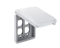 TayMac Rectangle Plastic 2 gang Receptacle Box Cover For Protection from Weather Gray 